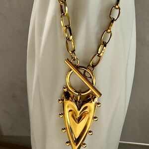 Gold Heart Charm Necklace